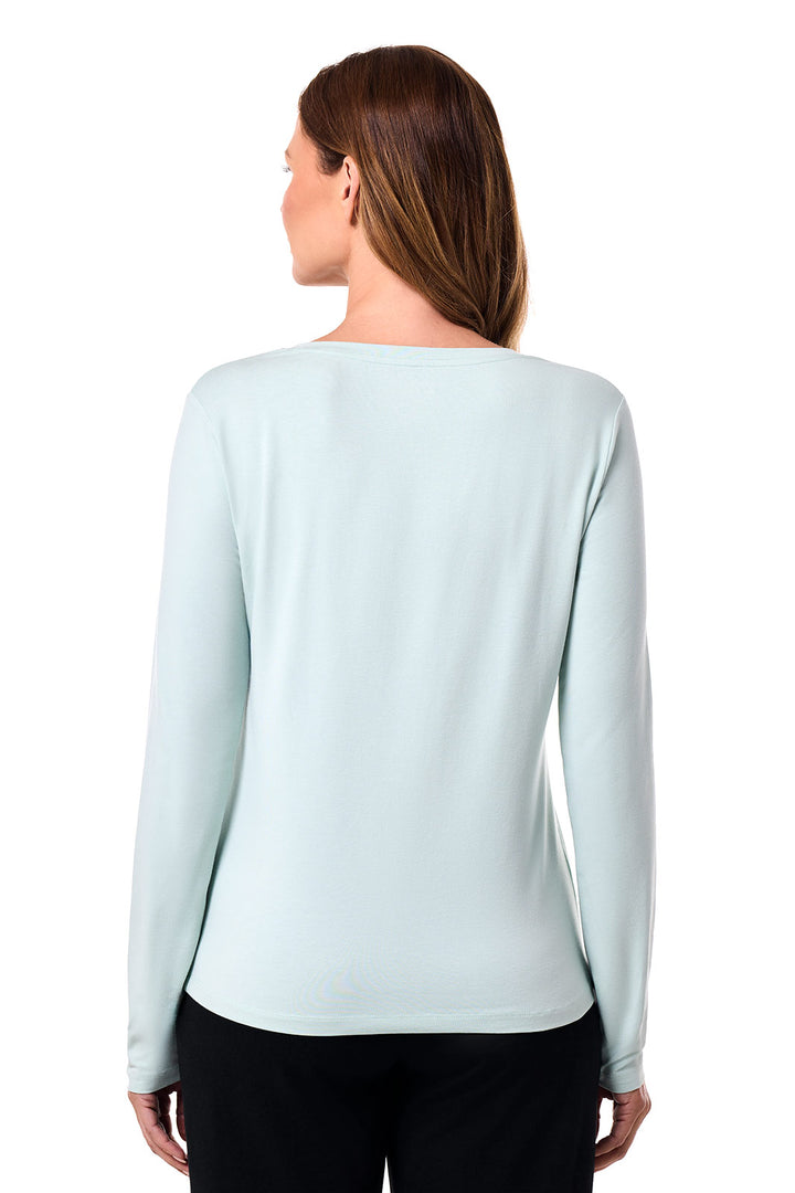 Kurve Women's V-Neck Long Sleeve T-Shirt - UPF 50+ Sun Protective, Seamless, Made In USA