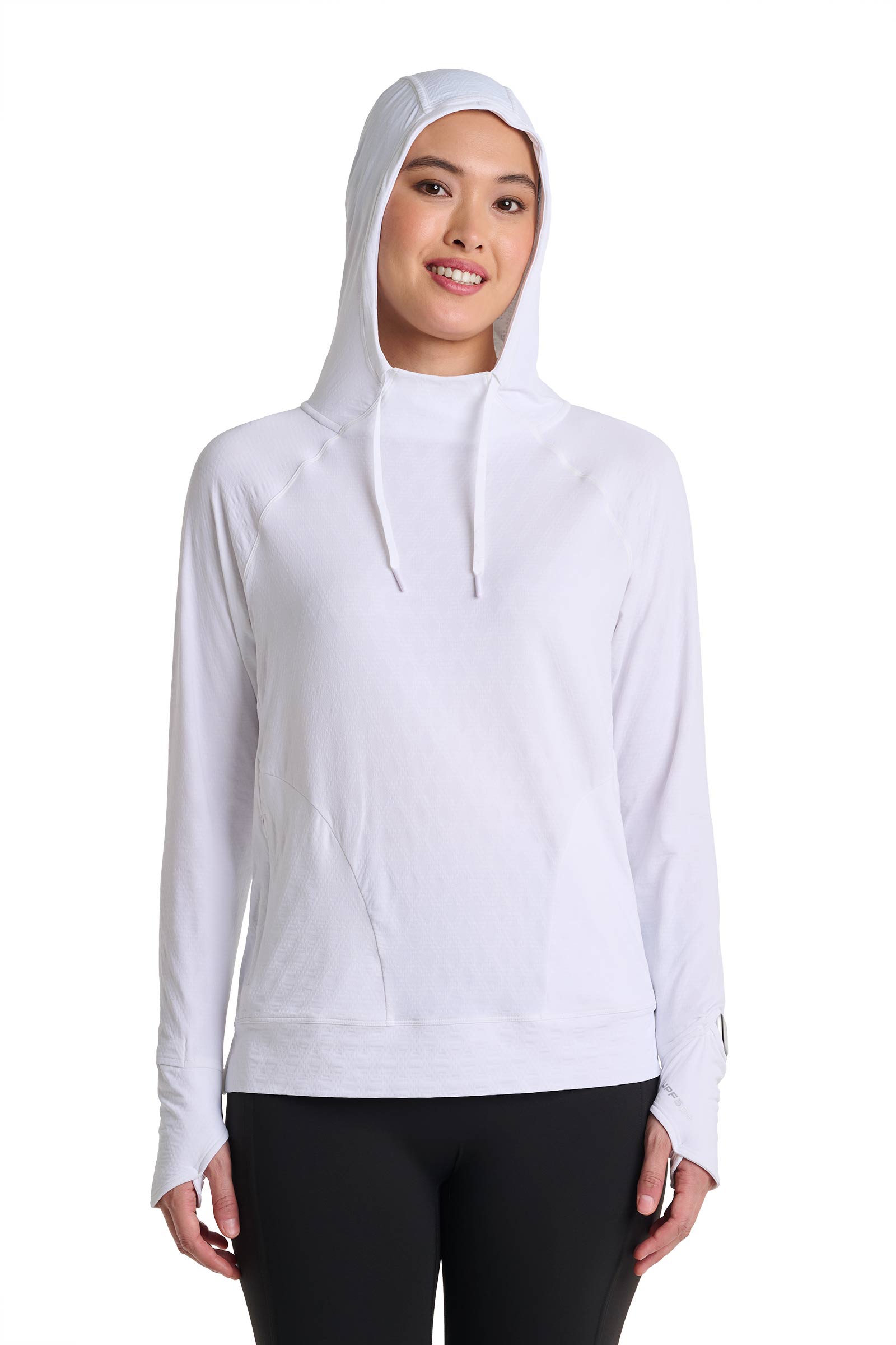 Women's Sun Hoodie | White Diamond Jacquard UPF 50+