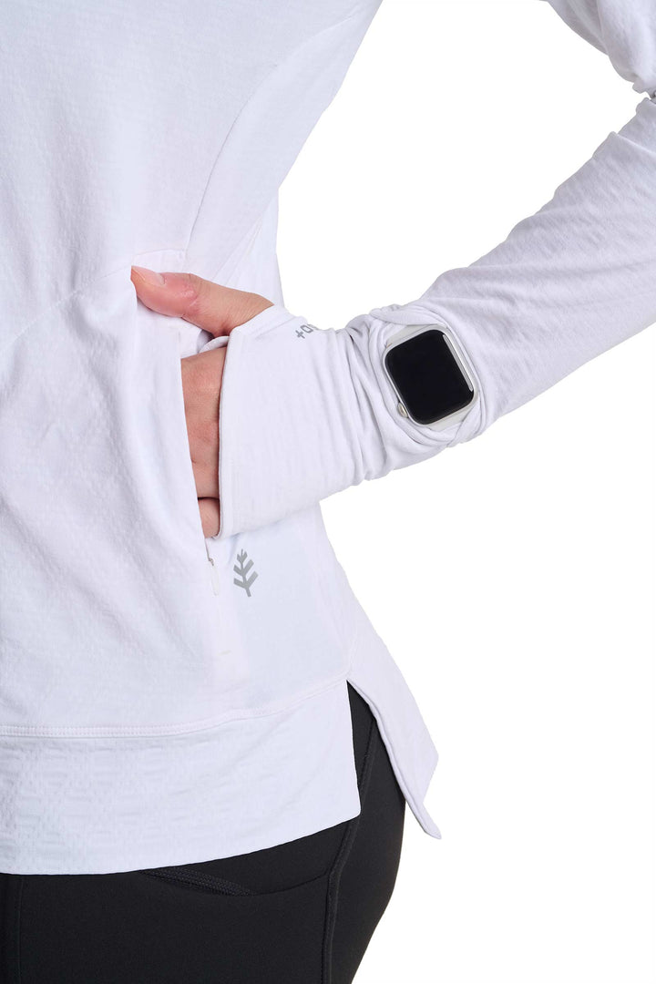 Women's Sun Hoodie | White Diamond Jacquard