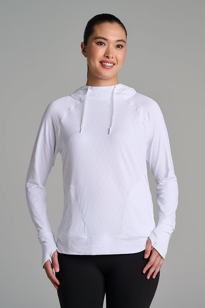 Women's Sun Hoodie | White Diamond Jacquard