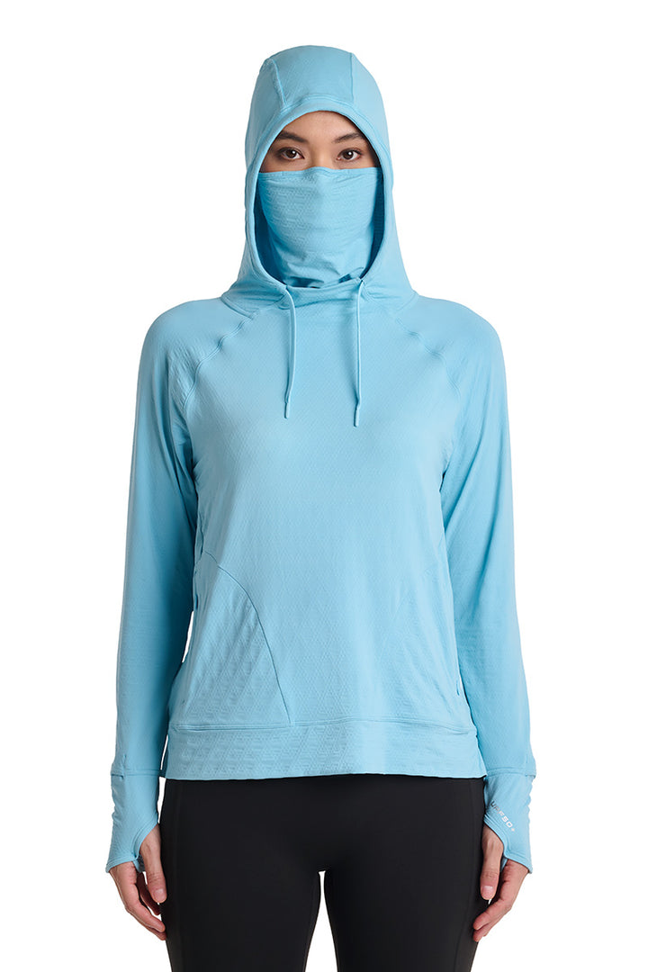 Women's Sun Hoodie | Arctic Blue Diamond Jacquard