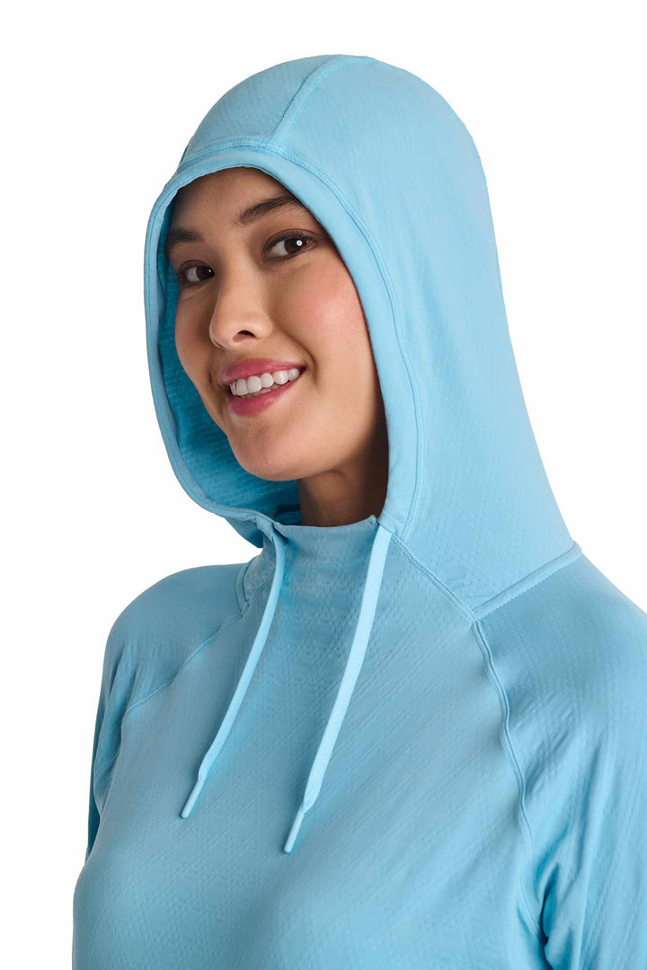 Women's Sun Hoodie | Arctic Blue Diamond Jacquard