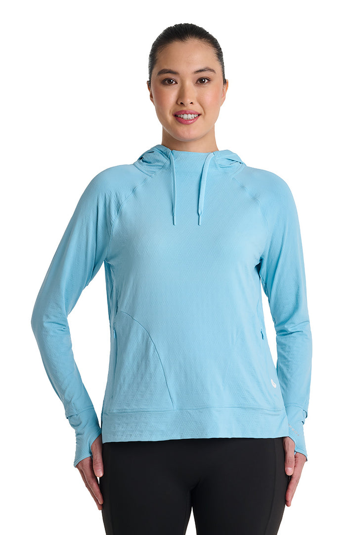 Women's Sun Hoodie | Arctic Blue Diamond Jacquard