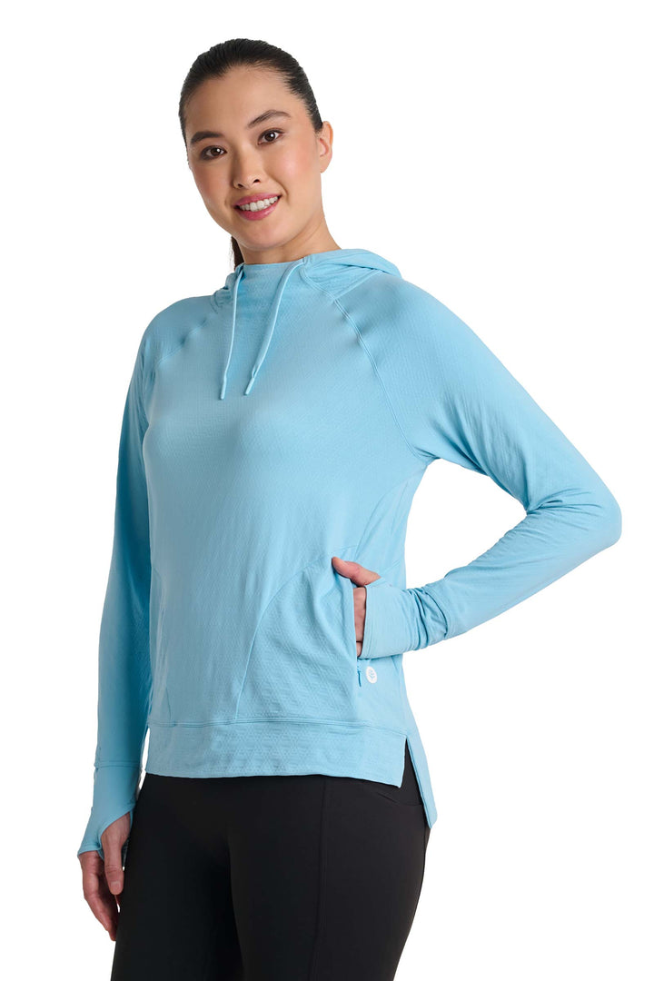 Women's Sun Hoodie | Arctic Blue Diamond Jacquard