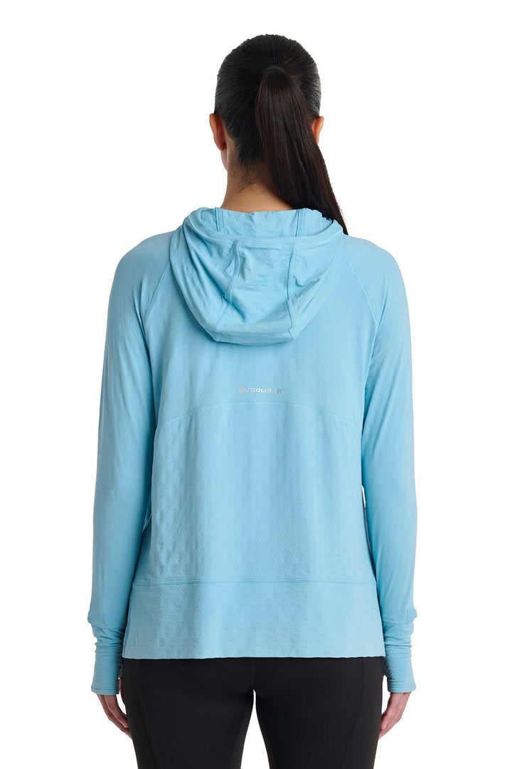 Women's Sun Hoodie | Arctic Blue Diamond Jacquard