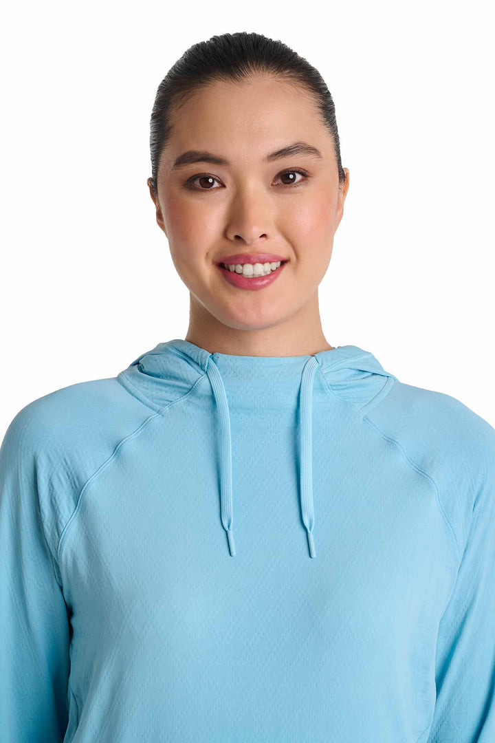 Women's Sun Hoodie | Arctic Blue Diamond Jacquard
