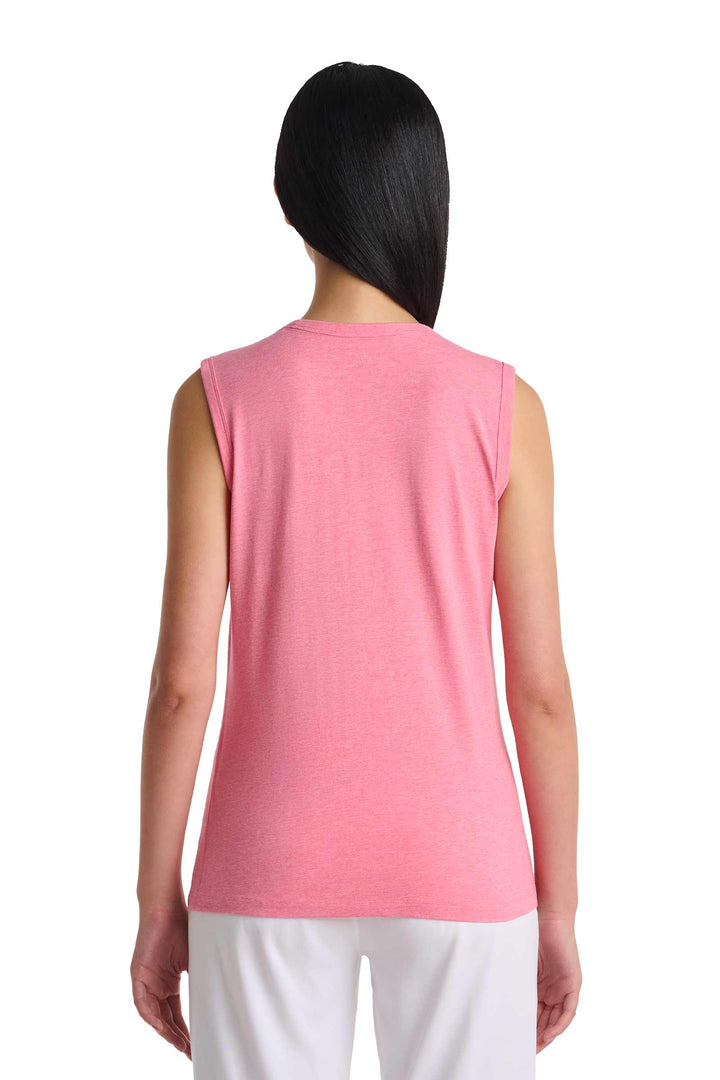 Women's High Neck Tank | Flamingo Pink Heather