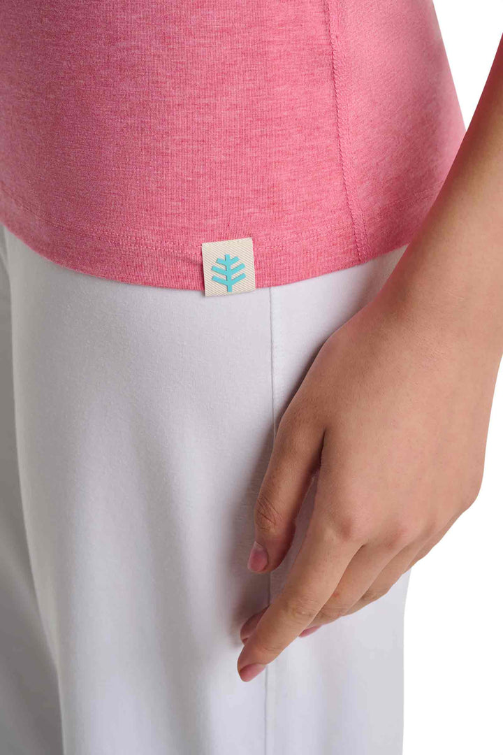 Women's High Neck Tank | Flamingo Pink Heather