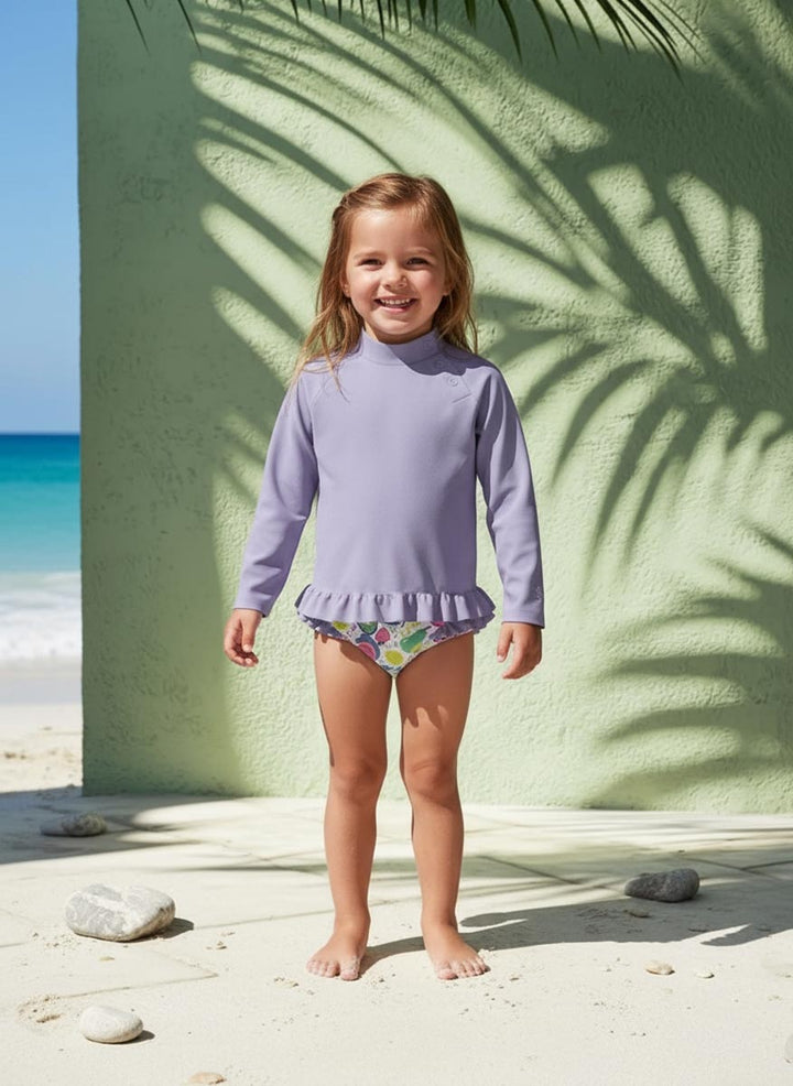 Girls Baby Swim Rash Guard Set | Lavendula Colorblock