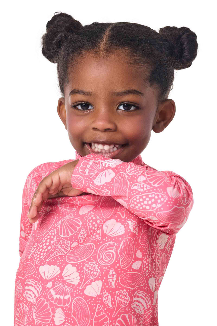 Baby Guppy Ruffle Rash Guard Set | Tulip Pink Graphic- Blooming Forest ...