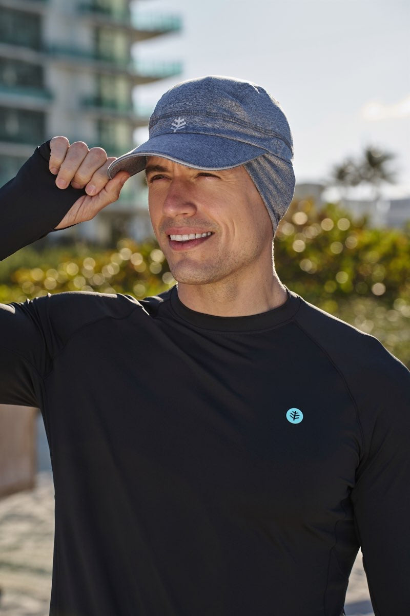 Emmet Fitness Cap with Ear Coverage | Charcoal Heather UPF 50+
