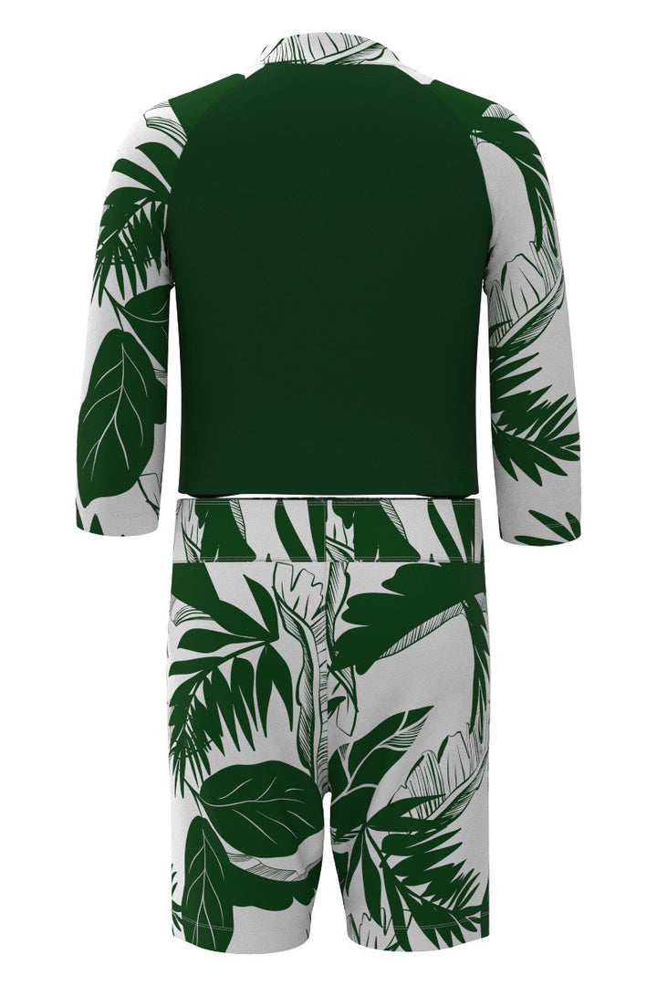 Boys Baby Swim Rash Guard Set | Eden Green Colorblock
