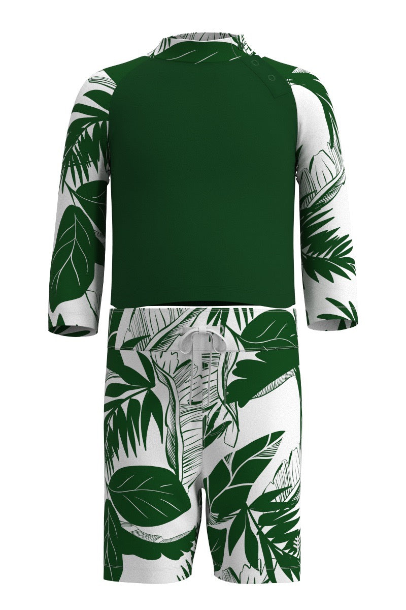 Baby Island Rash Guard Set | Eden Green Colorblock UPF 50+