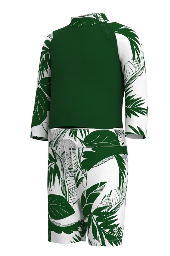 Baby Island Rash Guard Set | Eden Green Colorblock UPF 50+