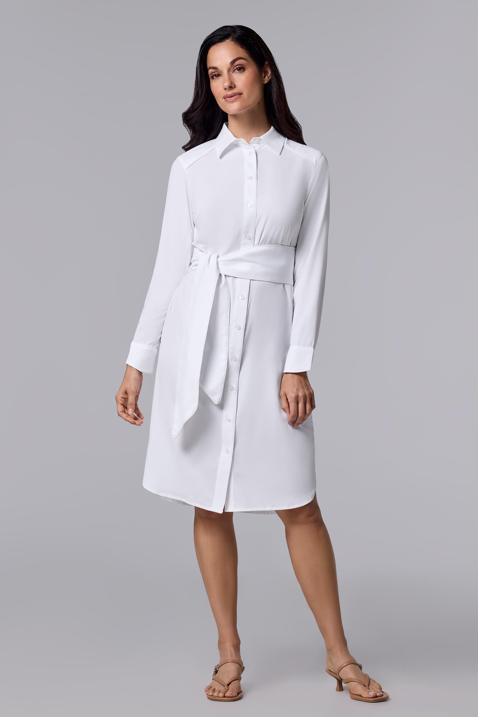 Shirt Dress with Belt | White UPF 50+