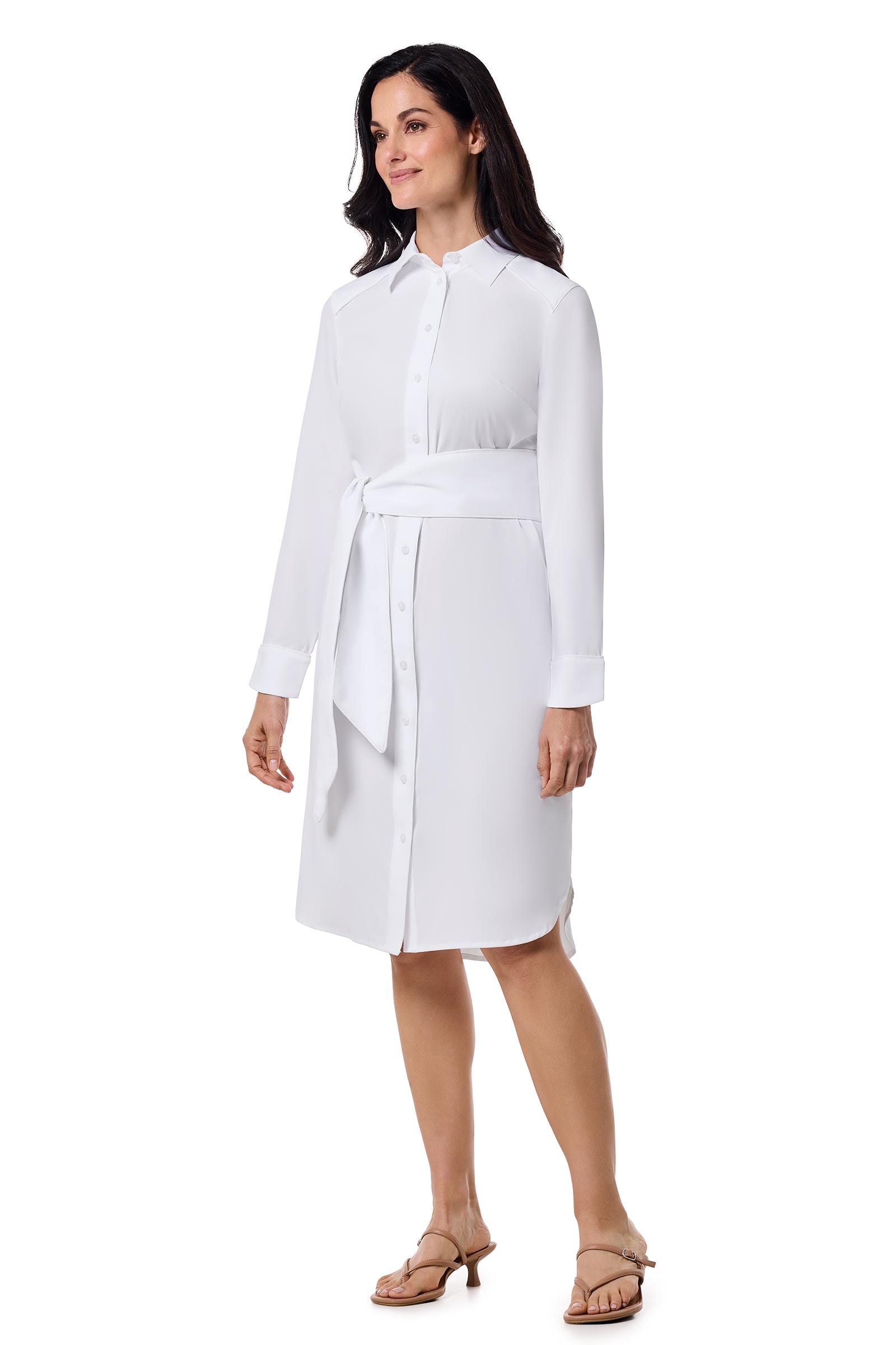 Coolibar Women's Kitts Shirt Dress UPF 50+, White / XXL Coolibar Women's Kitts Shirt Dress UPF 50+, White / XXL