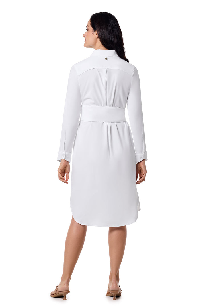 Coolibar Women's Kitts Shirt Dress UPF 50+, White / XXL Coolibar Women's Kitts Shirt Dress UPF 50+, White / XXL