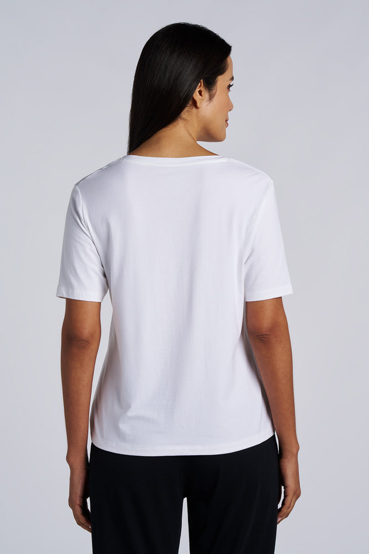 Women's V-Neck Short Sleeve T-Shirt | White