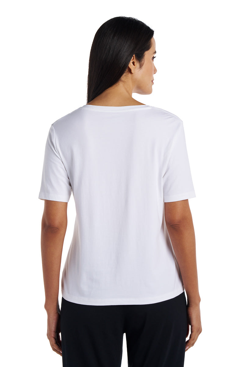 Women's V-Neck Short Sleeve T-Shirt | White UPF 50+