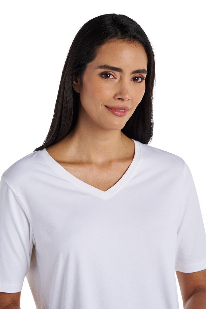 Women's V-Neck Short Sleeve T-Shirt | White