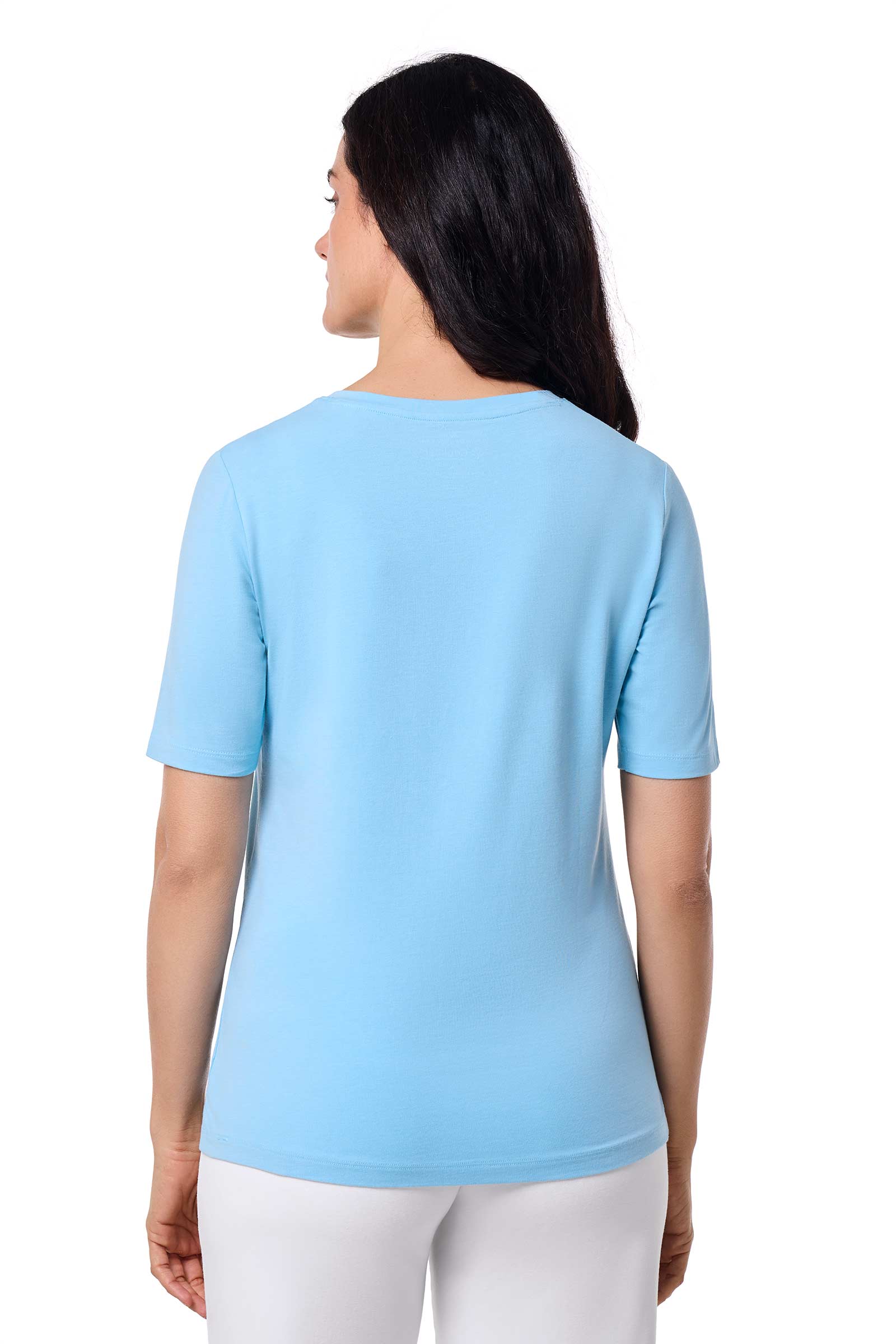 Women's V-Neck Short Sleeve T-Shirt | Arctic Blue UPF 50+ Women's V-Neck Short Sleeve T-Shirt | Arctic Blue UPF 50+