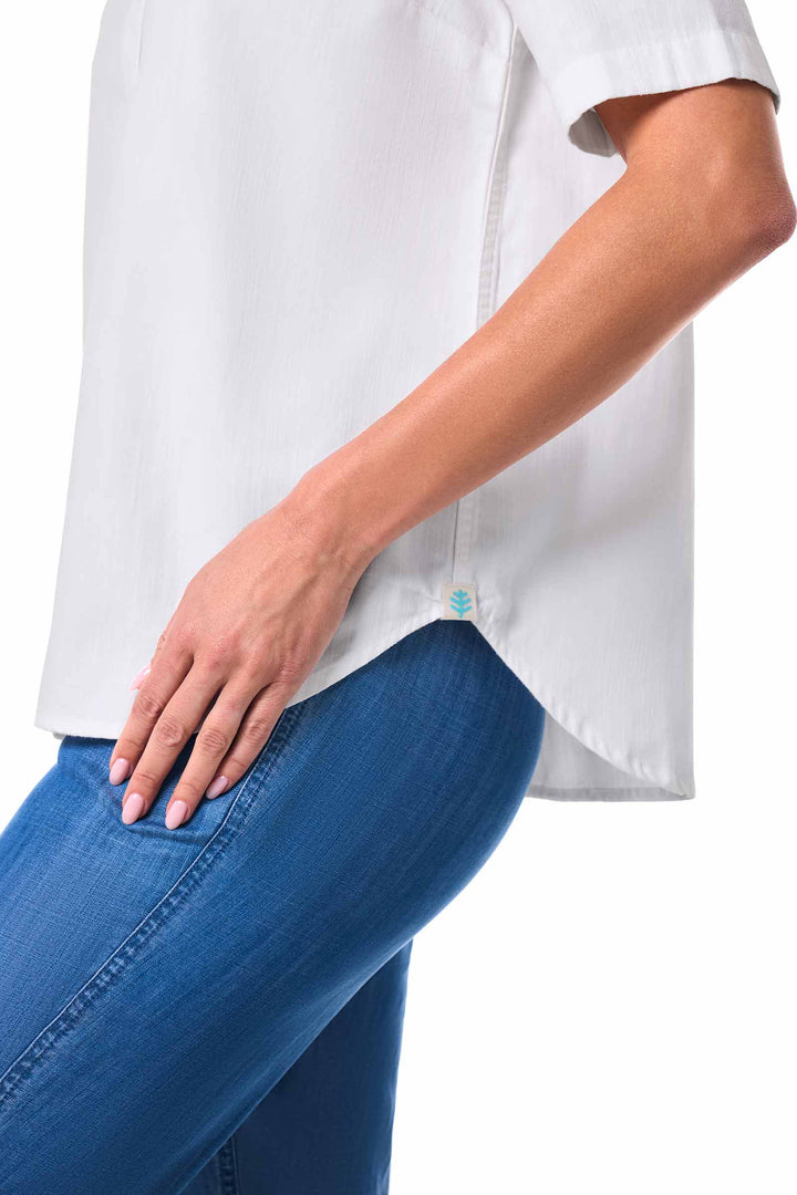 Chambray Short Sleeve Shirt | White Chambray