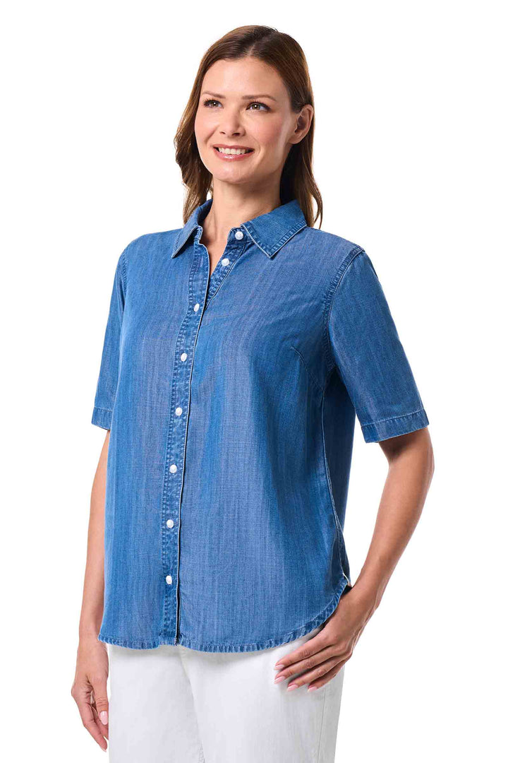 Chambray Short Sleeve Shirt | Light Indigo Chambray