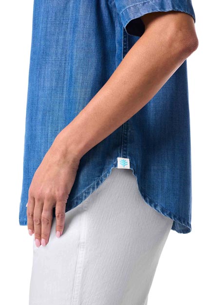 Chambray Short Sleeve Shirt | Light Indigo Chambray