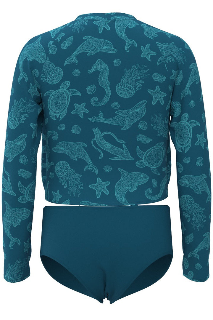 Girl's Sunfish Swim Set | Bluejay Ocean Animals UPF 50+