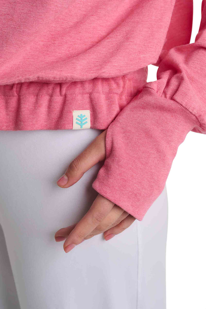 Women's Long Sleeve Turtle Neck Pullover | Flamingo Pink Heather