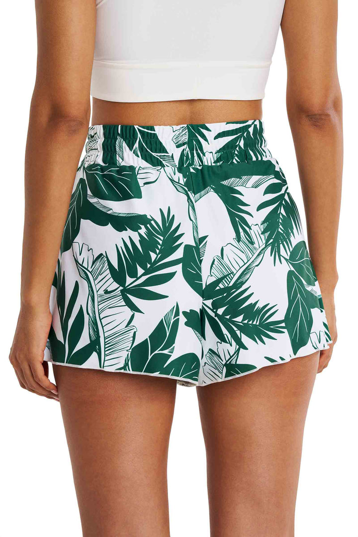 Women's Relaxed Cover-Up Swim Shorts | Eden Green Palm Paradise