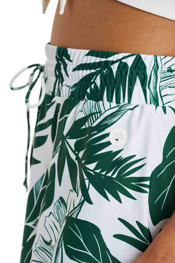 Women's Relaxed Cover-Up Swim Shorts | Eden Green Palm Paradise