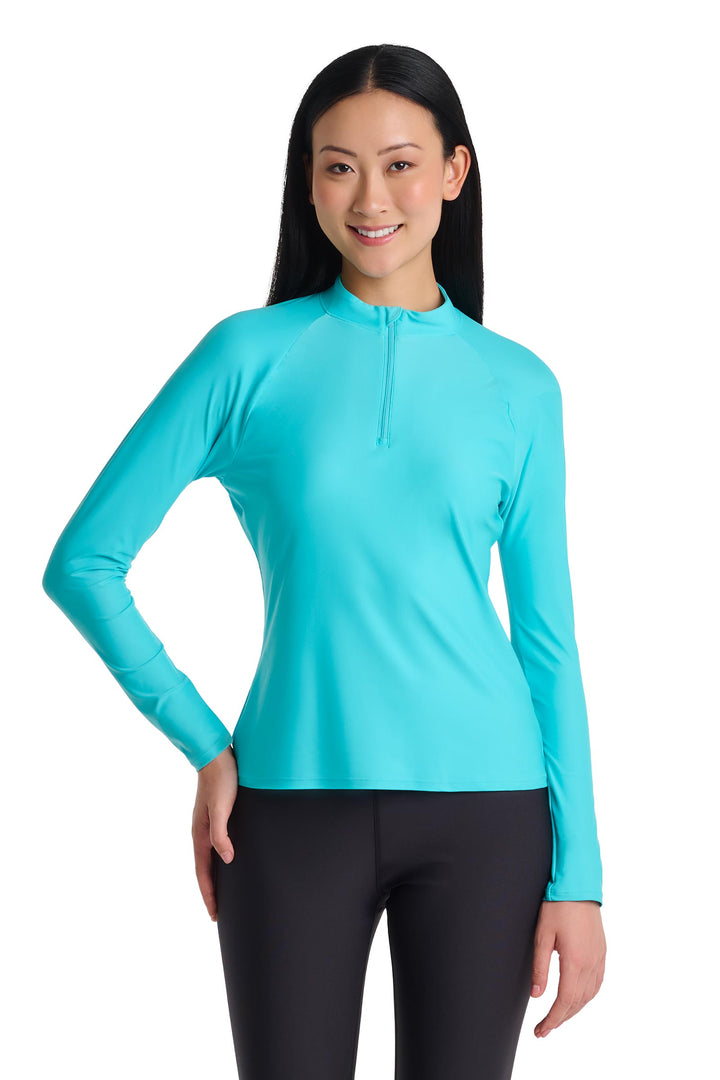 Women's Long Sleeve Rash Guard | Blue Curacao