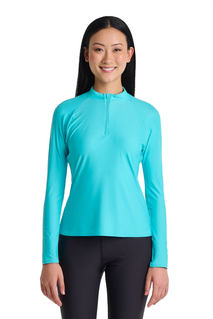 Women's Long Sleeve Rash Guard | Blue Curacao