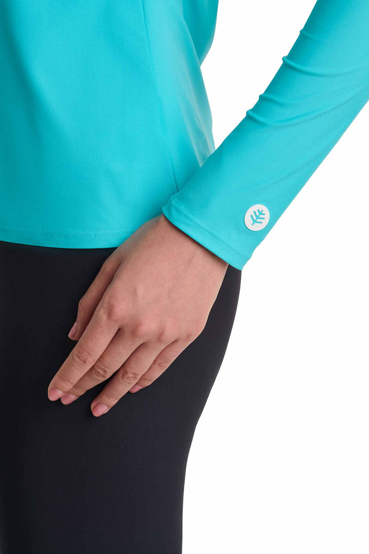 Women's Long Sleeve Rash Guard | Blue Curacao