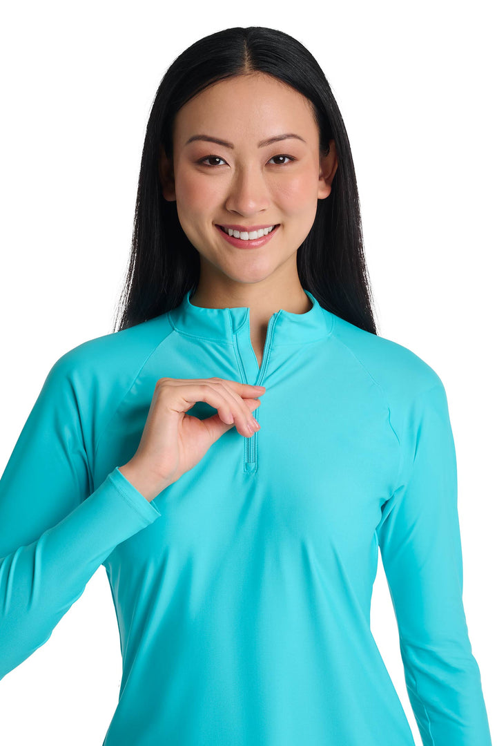 Women's Long Sleeve Rash Guard | Blue Curacao