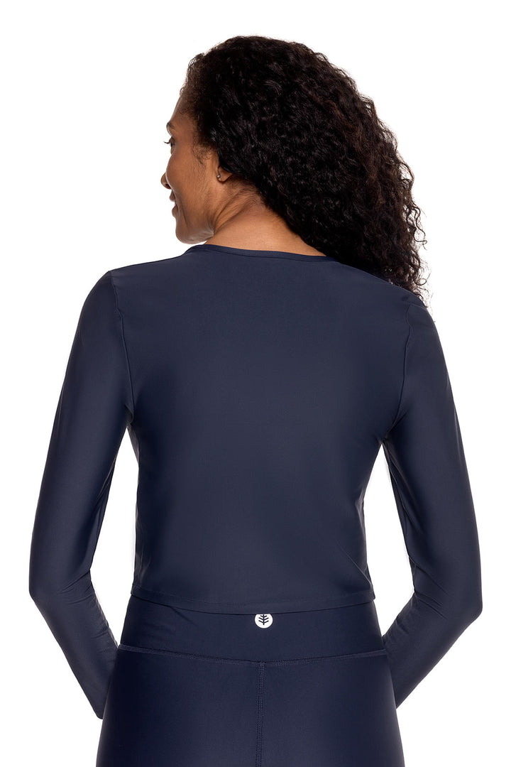 Women's Ocean Drive Cropped Rash Guard | Navy UPF 50+