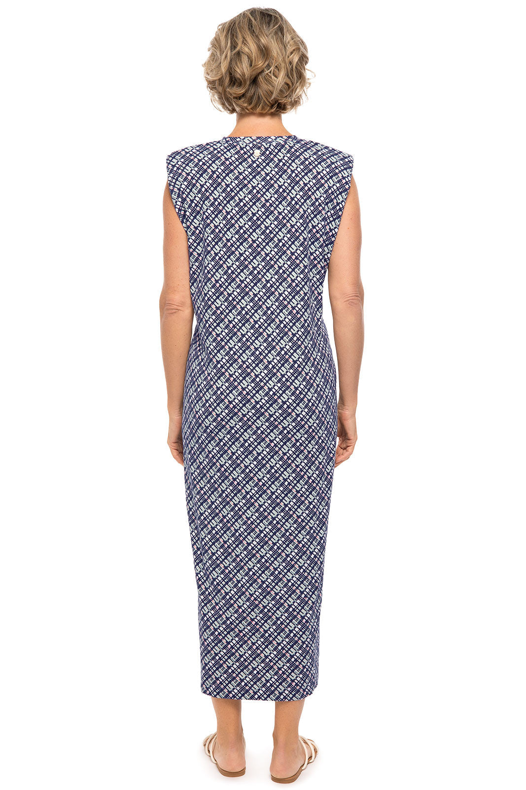 Coolibar Women s Coral Way Dress Navy Gulf Stream Stripe S