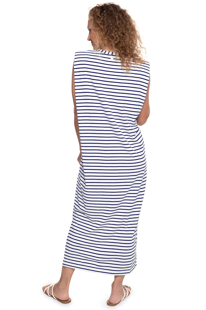 Women s Coral Way Sleeveless Midi Dress White Navy Stripe UPF 50 women-s-coral-way-sleeveless-midi-dress-white-navy-stripe-upf-50