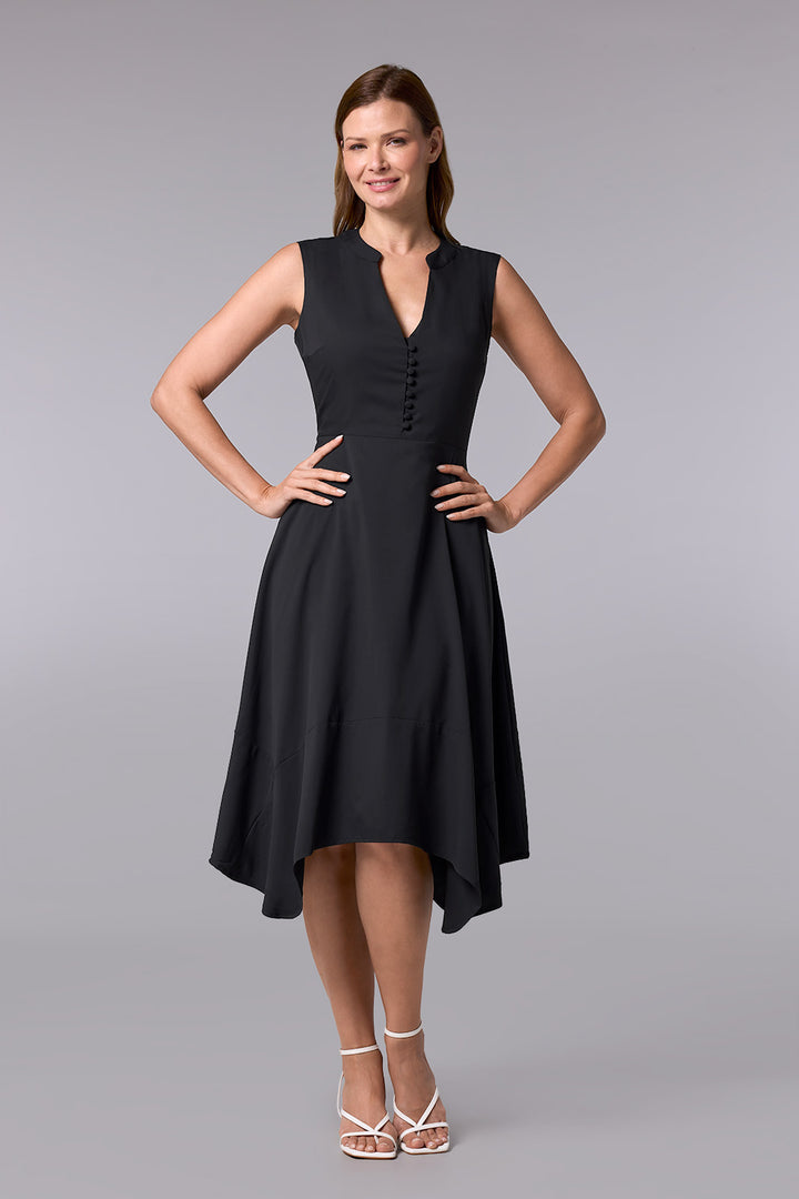 black button up midi dress A Little Prep Black Button-Up Bodycon Midi Dress