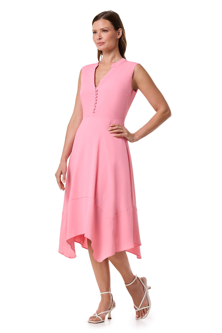 Women's Monroe Button Front Midi Dress | Flamingo Pink | UPF 50+ | Coolibar Women's Monroe Button Front Midi Dress | Flamingo Pink | UPF 50+ | Coolibar