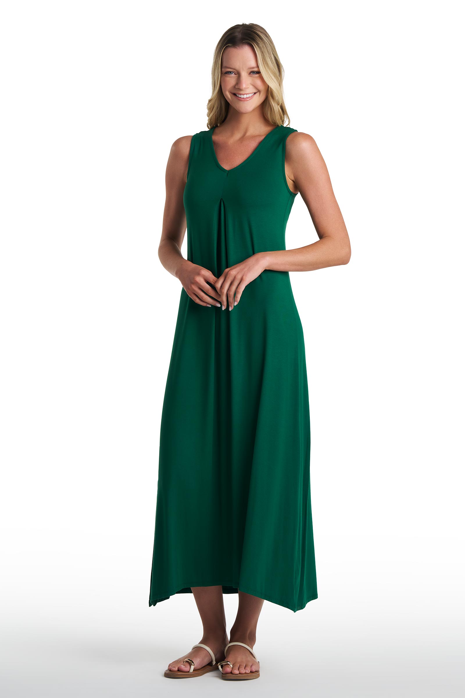 Women's Coco Walk Sleeveless Maxi Dress | Eden Green | UPF 50+ | Coolibar Women's Coco Walk Sleeveless Maxi Dress | Eden Green | UPF 50+ | Coolibar