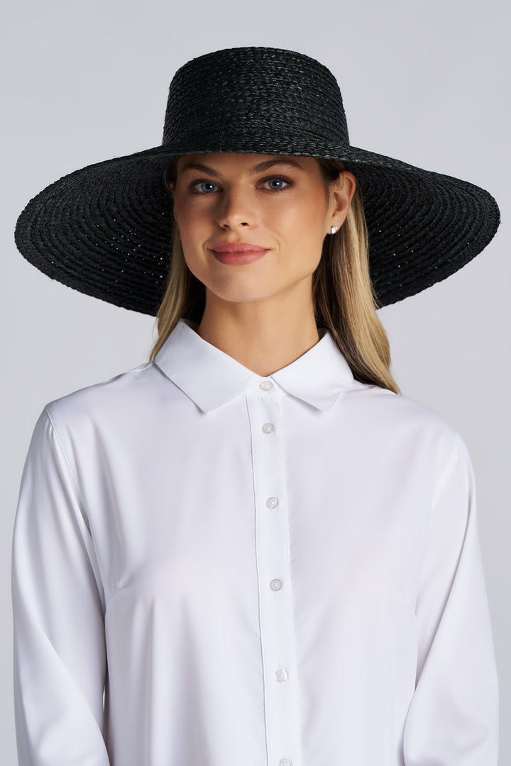 Women's Sun Hat in Raffia Palm | Black
