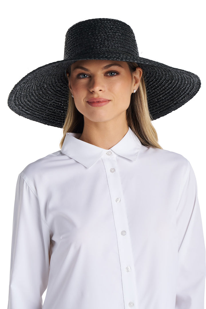 Women's Sun Hat in Raffia Palm | Black