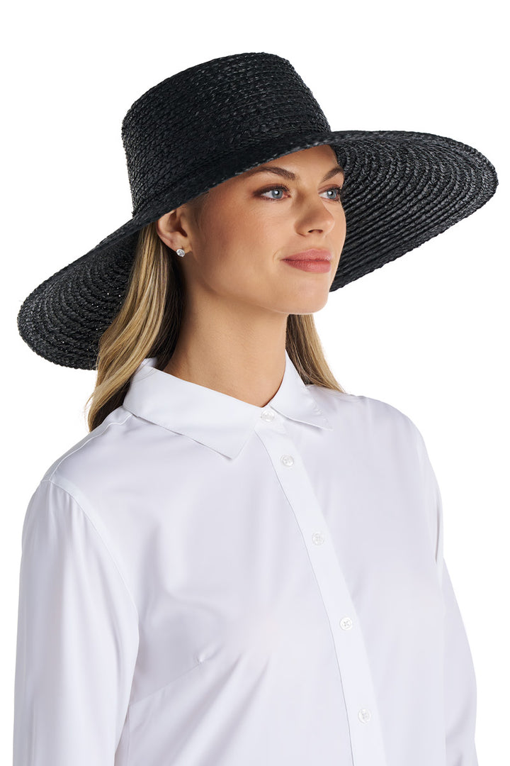 Women's Sun Hat in Raffia Palm | Black