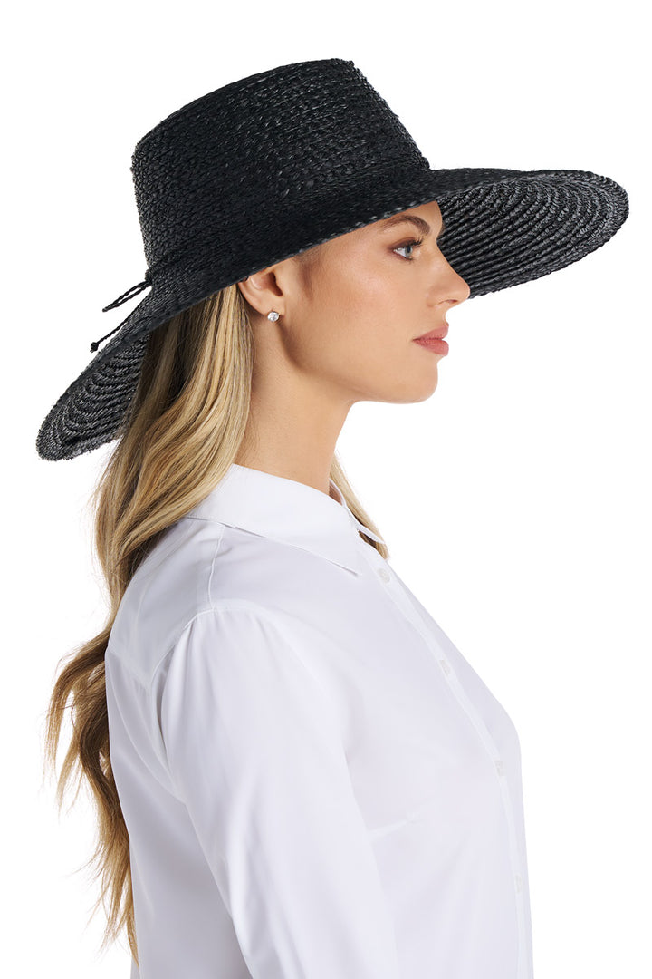 Women's Sun Hat in Raffia Palm | Black