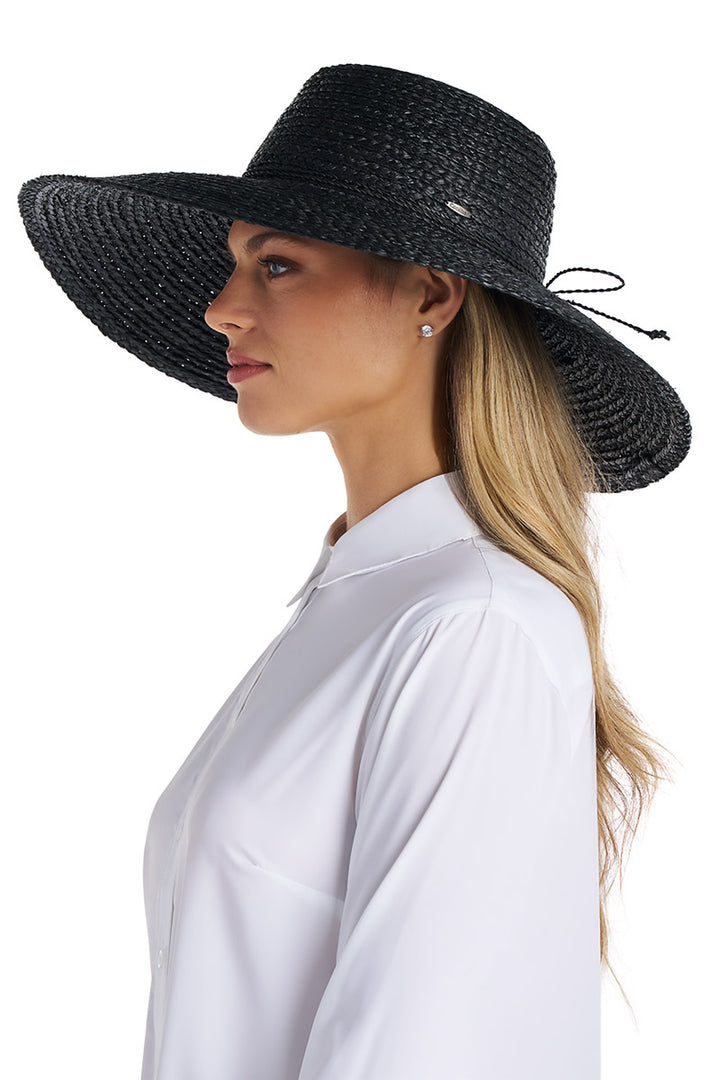 Women's Sun Hat in Raffia Palm | Black
