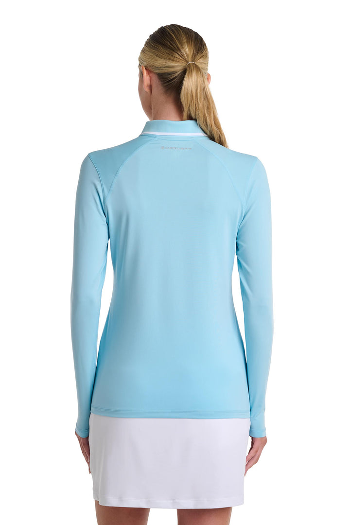 Women's Long Sleeve Golf Polo | Arctic Blue