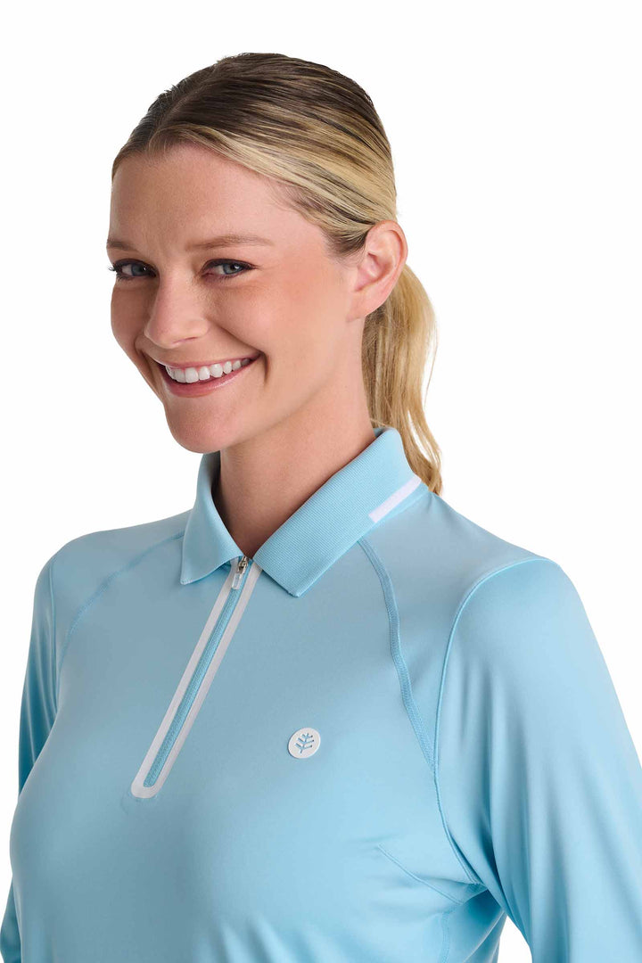 Women's Long Sleeve Golf Polo | Arctic Blue