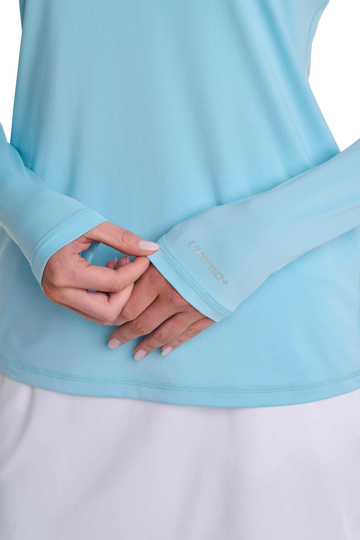 Women's Long Sleeve Golf Polo | Arctic Blue